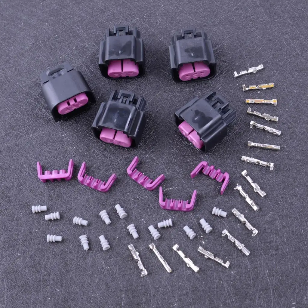 

CITALL 5Pcs/Set Flex Fuel Sensor Connector Plug Wiring Pigtail Harness Body Kit 13577394 Fit for GM E85 housing sensors 2006+
