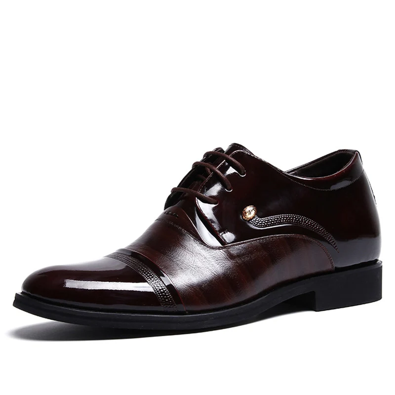 2017 Hombres Para 7 Moda Boda Estilo Oxford Black Cm Aumentar De Cuero Británico Heighten brown Zapatos UrdCqUw