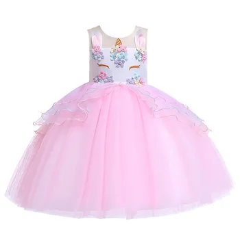 

Retail Unicorn Flowers Tutu Princess Easter Baby Girls Dress Summer Wedding Party Kids Dresses For Girls baby girl clothes #6318