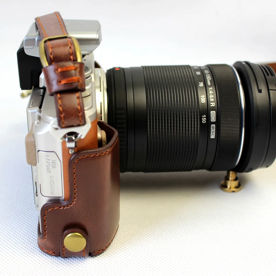 Подарочное издание из искусственной кожи Камера сумка чехол для Olympus EPL8 E-PL8 14-42 мм 40-150 мм объектив с ремешком открыть Батарея Дизайн