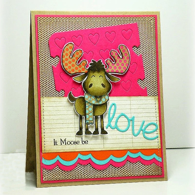 

Merry Christmas Moose Transparent Stamp Clear Stamps for DIY Scrapbooking Album Paper Cards Decorative Crafts Supplies 4x6 inch