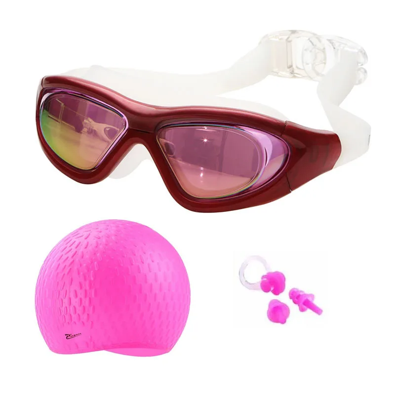 Myopia Swimming Glasses Adult Earplug Silicone Swim Cap Bag Pool Women Waterproof Eyewear UV Protect Prescription Diving goggles