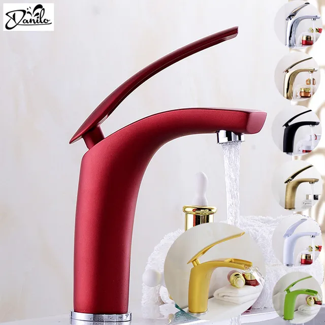 Nieuw Kleurrijke Badkamer Wastafelkranen Hot & Koud Waterval ... Nieuw Kleurrijke Badkamer Wastafelkranen Hot & Koud Waterval ...