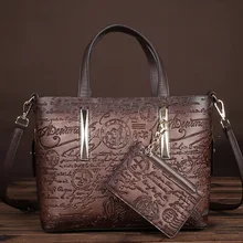 Новое поступление, женская сумка через плечо из ПВХ с тиснением, женские сумки через плечо, роскошные значки и буквенные принты, сумка-тоут с кошельком