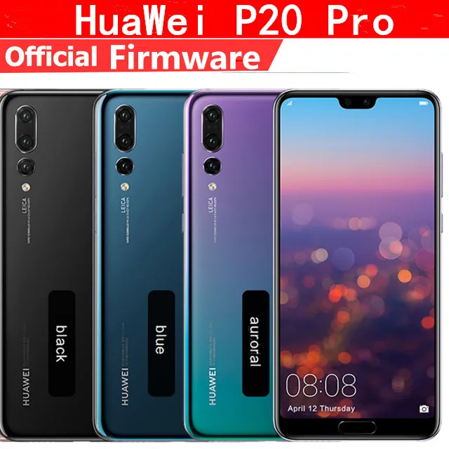 HuaWei P20 Pro 4G LTE мобильный телефон Kirin 970 Android 8,1 6," полный Экран 2440x1080 6 ГБ Оперативная память 256 GB Встроенная память NFC 40.0MP IP67