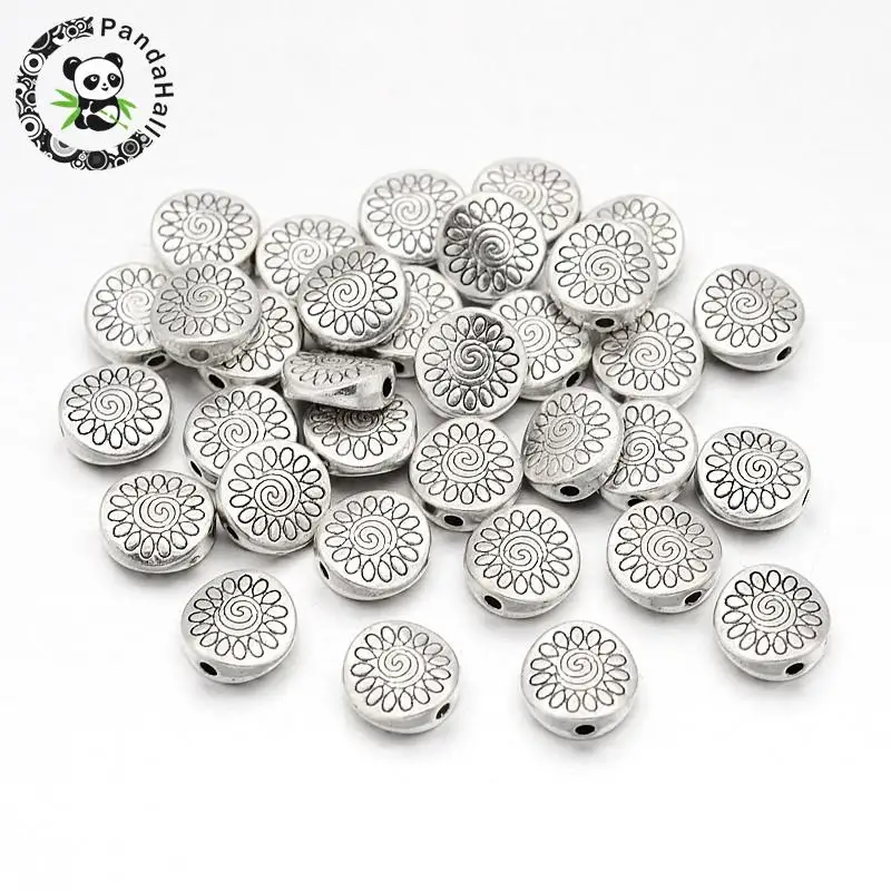 

20pcs Flat Round Loose Spacer Beads for Jewelry Making DIY Bracelet Necklace Accessories Findings 8.5x8.5x3.5mm Lead Free