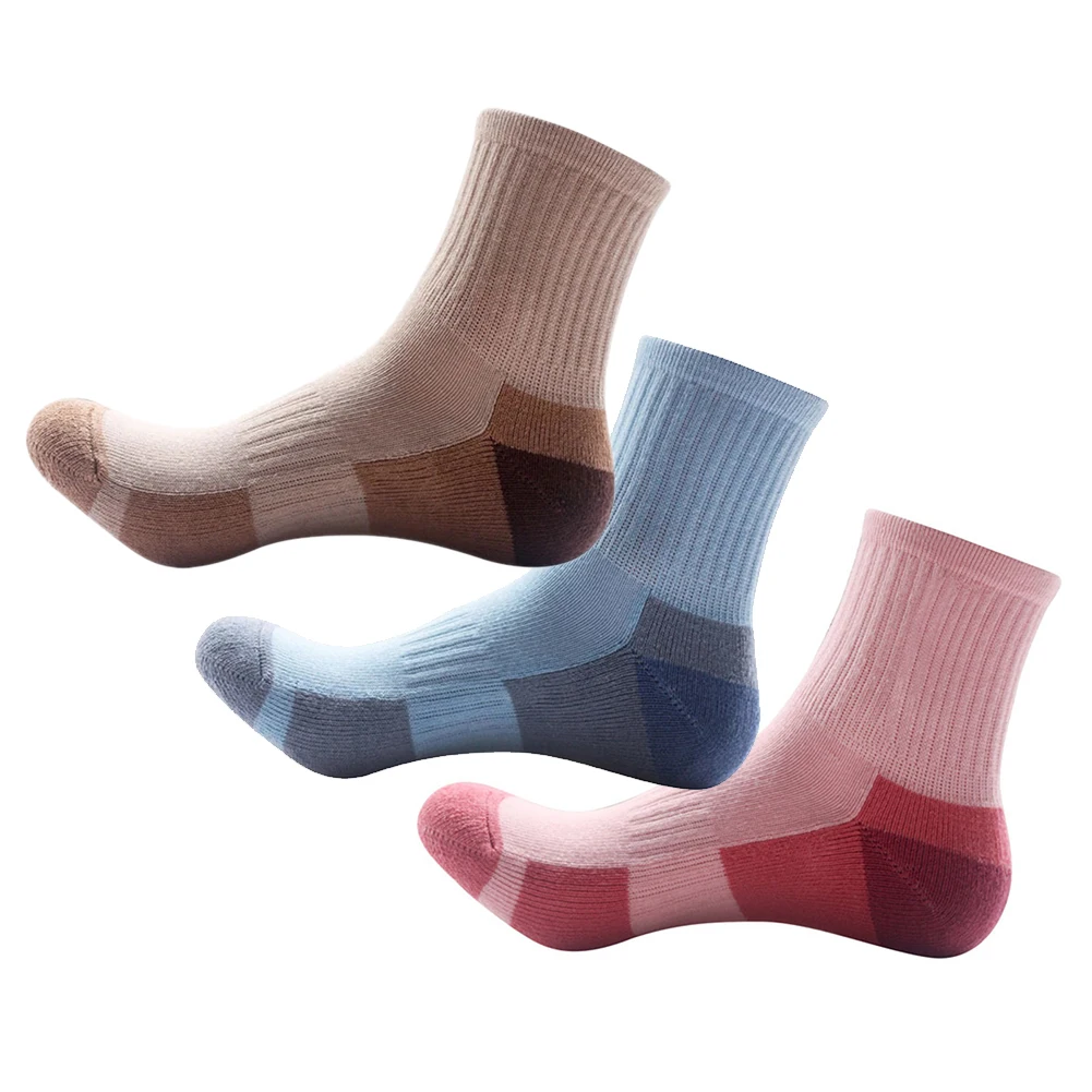 Ретро утолщение женские носки осень зима хлопок шерсть лоскутные носки женские новые японские 3 цветная трубка носки студенты