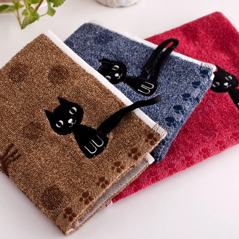 1 шт., милое хлопковое мягкое детское полотенце с принтом котенка, домашнее полотенце для лица, хлопковые удобные полотенца с рисунком кота