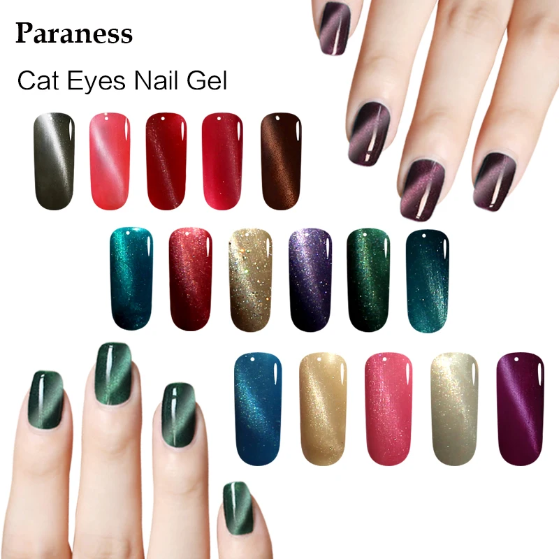 

Paraness Nail Art Gel Varnish 3D Magnetic Cat Eyes LED UV Gel Polish Soak Off Lucky Gel Nail Polish Long-Lasting Nails Gel