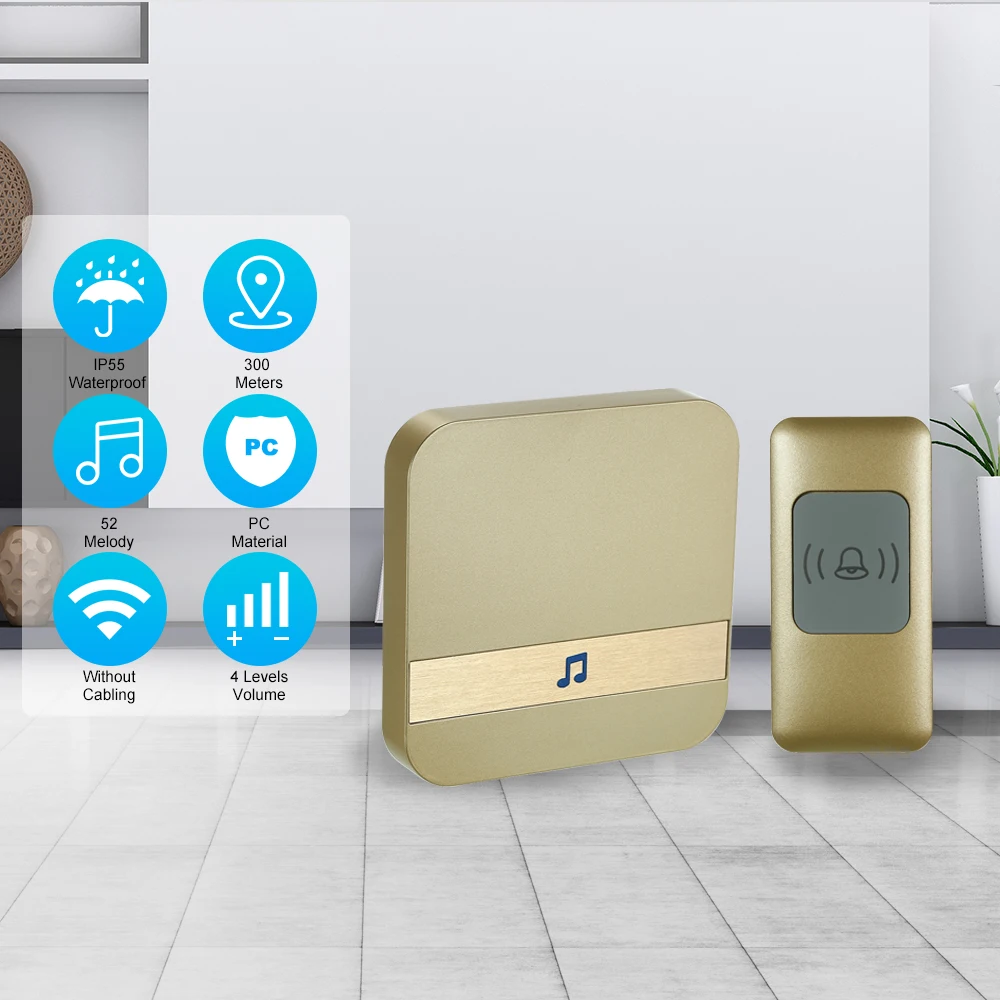 Buy 2018 new Wireless Smart Doorbell with 1*Indoor
