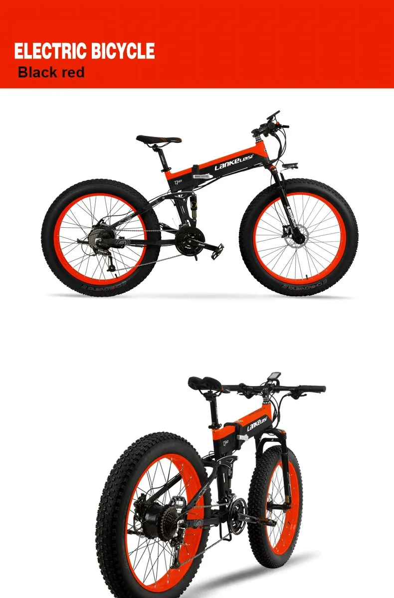 Sale 26inch folding electric mountain bicycle snow ebike electric fat bike 48V lithium battery  500W high speed motor 4.0 tire  bike 15