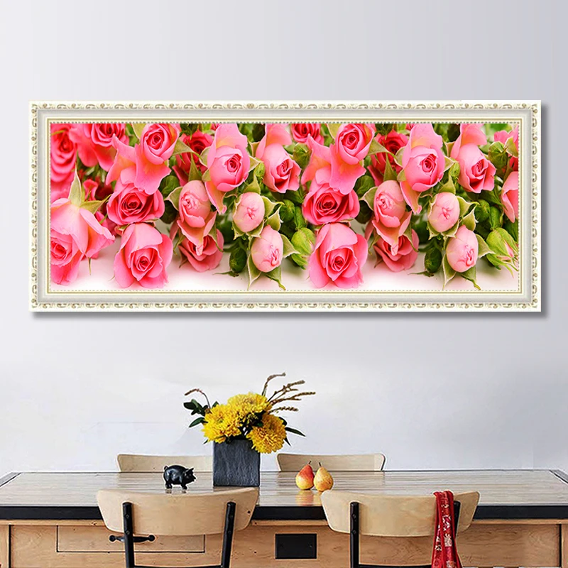 

5D Diamond Painting Flowers Bloom Diy Diamond Embroidery European-style Large Picture For Bedroom Craft And for Home Decor