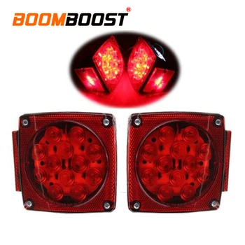 

Free Shipping 12V 2pcs Safety LEDS light waterproof square red car fog lights 1pairs Braking Parking Signal Warning Lamps