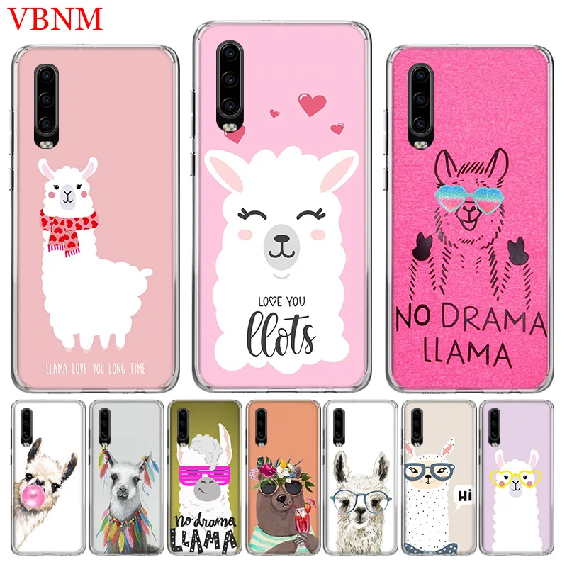 

Lama Llama Alpacas Soft Cover Phone Case For Huawei P30 P20 Mate 20 10 Pro P10 lite P Smart + Plus Z 2019 Customized Capa Coque