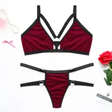 Сексуальные Dessous бюстгальтер полиэстер кружевной бюстгальтер комплект бюстгальтер Femme нежный Для женщин бархат Underpant набор повязки комплект нижнего белья