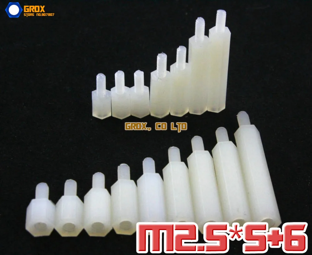200 Pieces Nylon M2 X 5 + 5mm Female To Male Pcb Motherboard Standoff Hex Spacer Washers