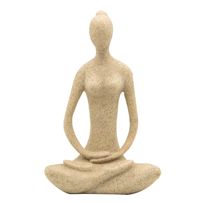 Europe Yoga Girl Statue Figurines Resin Craft Yoga Girl Sculpture
