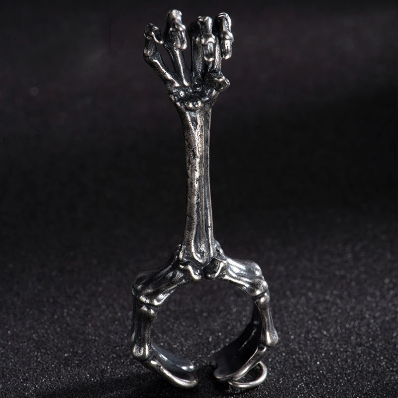 

2019 Unique Ring Personality Jewelry Gift Ring Elegant Lady Ring with Smoker Cigarette Holder Function Punk 925 Silver Ring Men