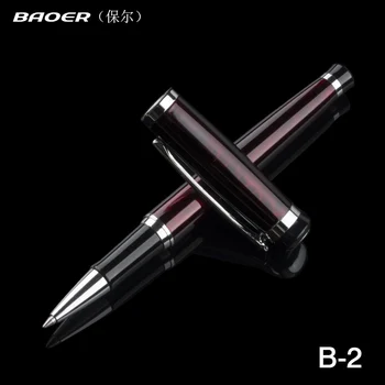 

BAOER 508 unique Dark Red silver Trim Roller ball Pen luxury writing gift metal ballpoint pen New ink pen Refill select