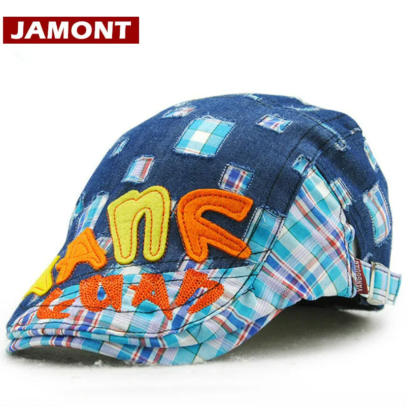 

[JAMONT] 2019 Spring Summer Kids Hat Visor Girl Boy Berets Cap Letter Patch Cute Children Hats Gorras 5-10y