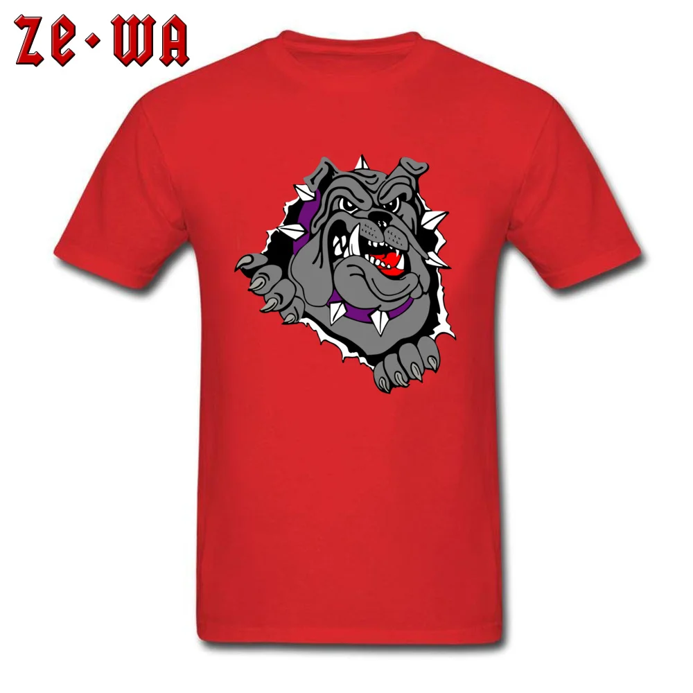 Bulldog T-Shirt Short Sleeve Leisure Cute Men's Summer Tops Shirt Leisure Tops Shirt O Neck All Cotton Free Shipping Bulldog red
