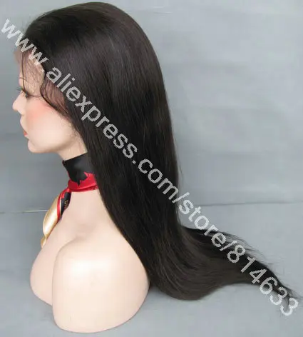 

#2 Dark Brown 20" Long 100% Indian Virgin Remy Hair Silky Straight Human Remy Hair Full Lace Wig