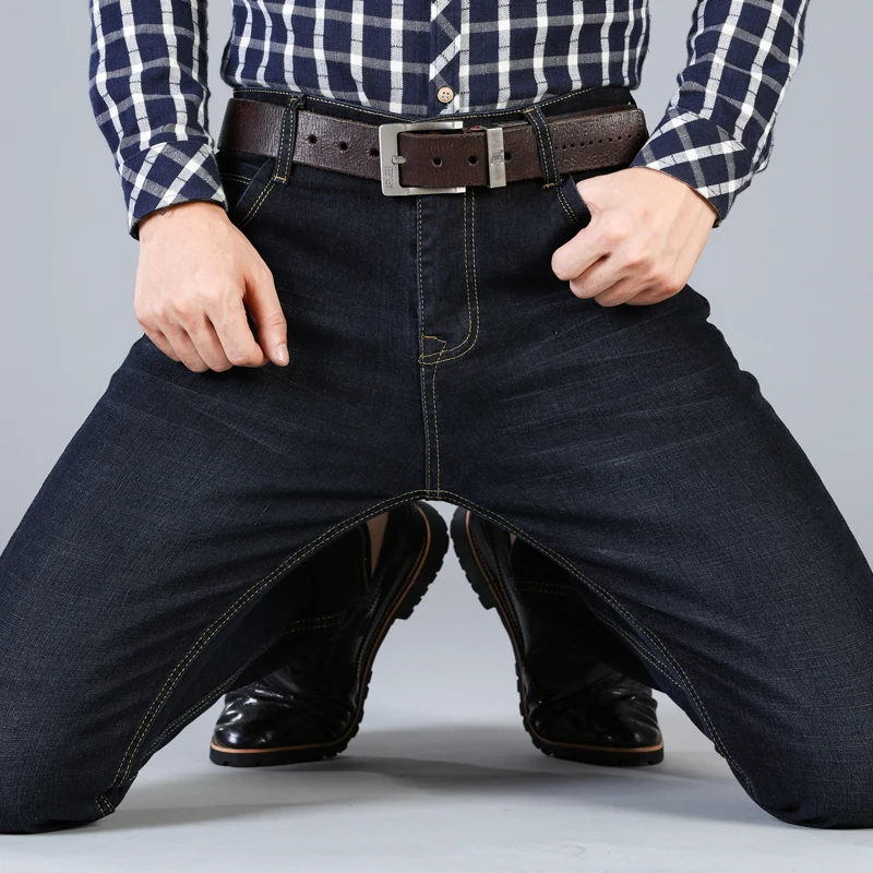 AIRGRACIAS, мужские джинсы, высокое качество, Классические мужские джинсы, эластичные прямые длинные брюки, хлопковые джинсы, Мужские джинсы размера плюс 28-46