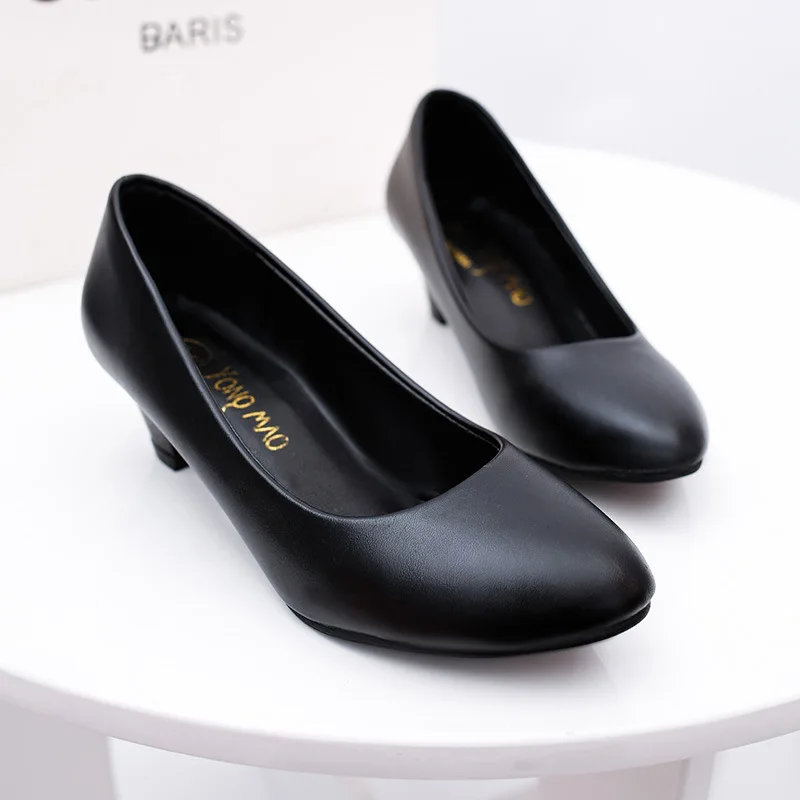 large Size 35-41 Women Pumps Round Toe Solid Thick high Heel Lolita Shoes Party Platform Shoes tenis feminino afbeelding