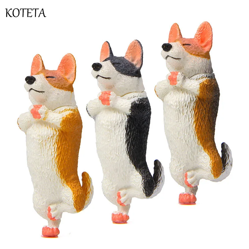 

Koteta 1PC Kawaii Animal Simulation Corgi Dog Pet Figurines Toys Collectible PVC Model Action Figure Kids Christmas Gift Doll
