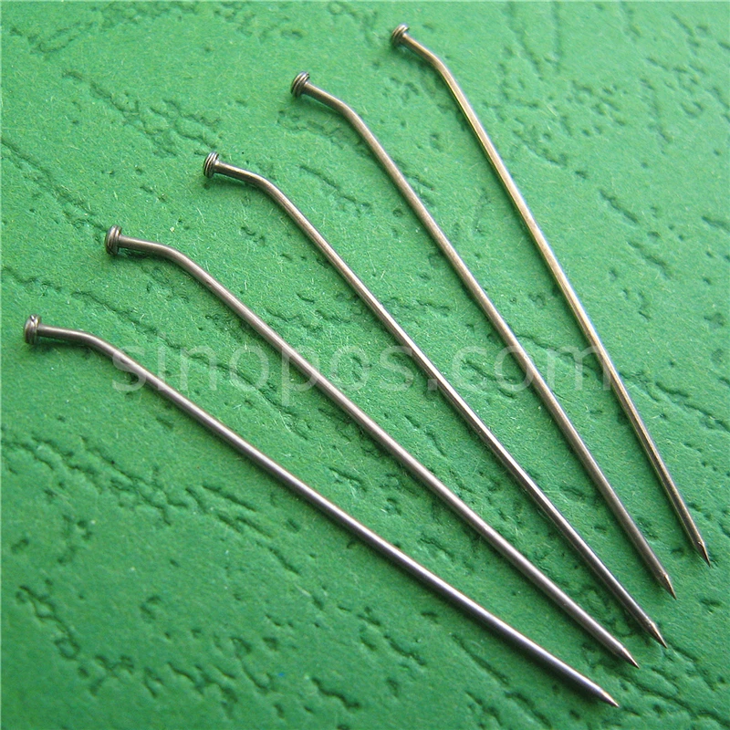 Stainless Steel Angled Pins, metal curved bent straight binding