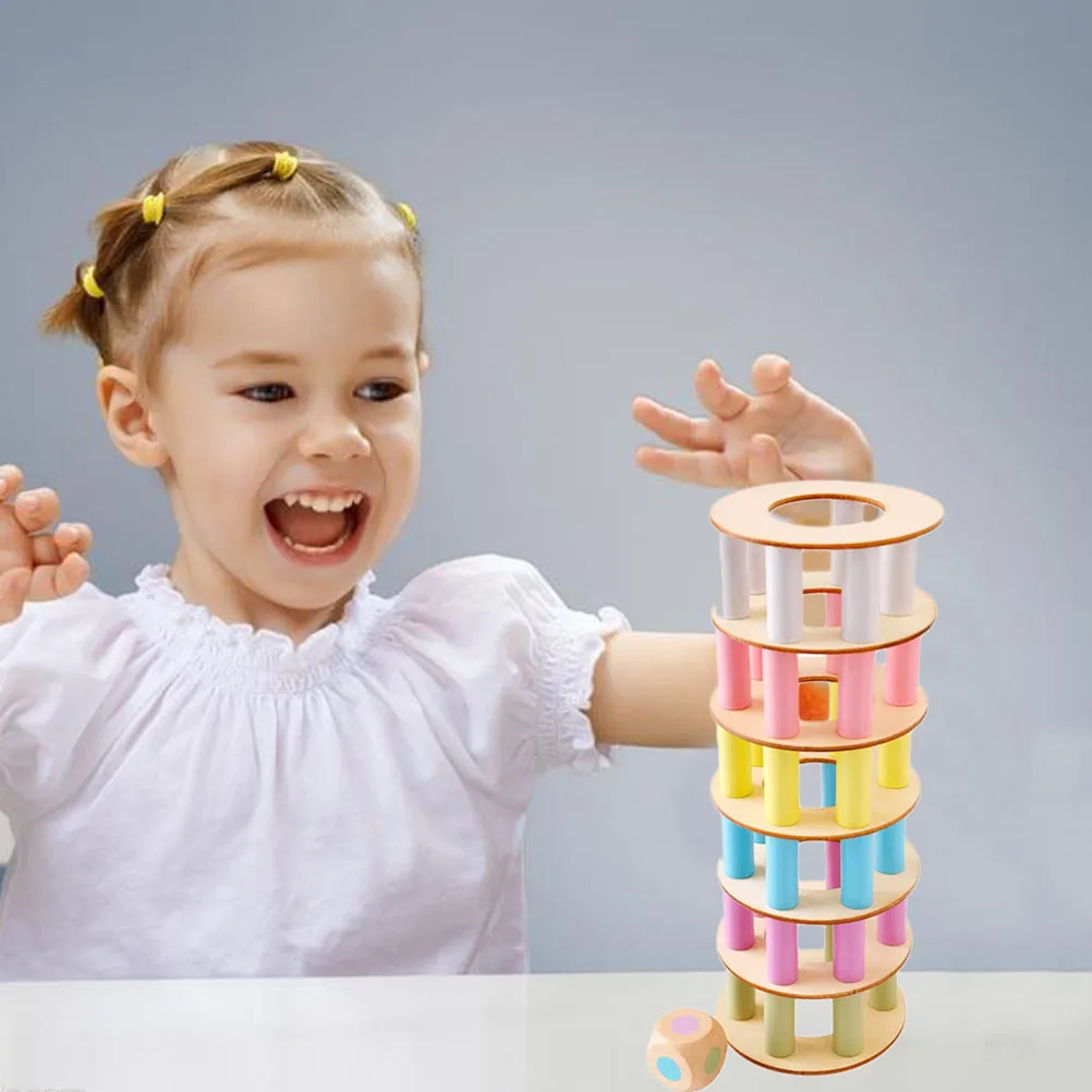 Interactive Toy 44 PCS Wooden Stacking Board Game Toy Tumble Tower Building Block Interesting Toys For Children Birthday Gift