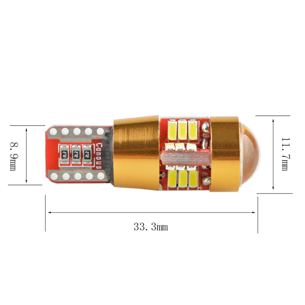 2 шт. T10 194 W5W 168 175 светодиодные лампы 3014 27SMD объектив Led Canbus безошибочный боковой