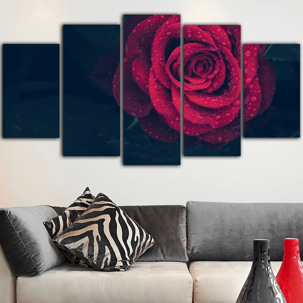 5 шт. холст картина Роза настенные картины для гостиной плакат Quadros Decoracao Bilder