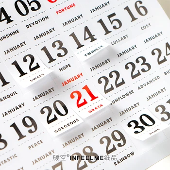 

12 Sheets/Lot Simple Creative Calendar Stickers Account Date Record Stickers Adhesive Stickers DIY DIY Date and Day Stickers