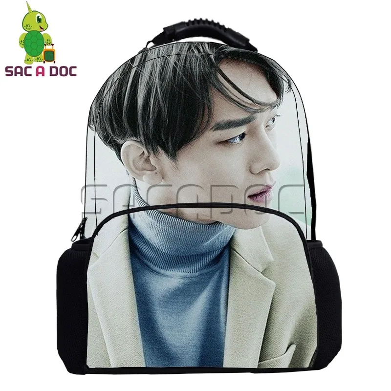 

Kpop EXO Backpack Women Men Travel Bags Idol SEHUN BAEKHYUN KAI Printed School Bags for Teenagers Girls Fashion Laptop Backpack