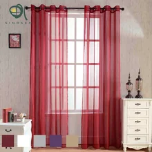 Sinogem Brand Solid Colors Stripe Sheer for the Bedroom Modern Curtains for Living Room Cortinas Sheer Window Screen Custom Made