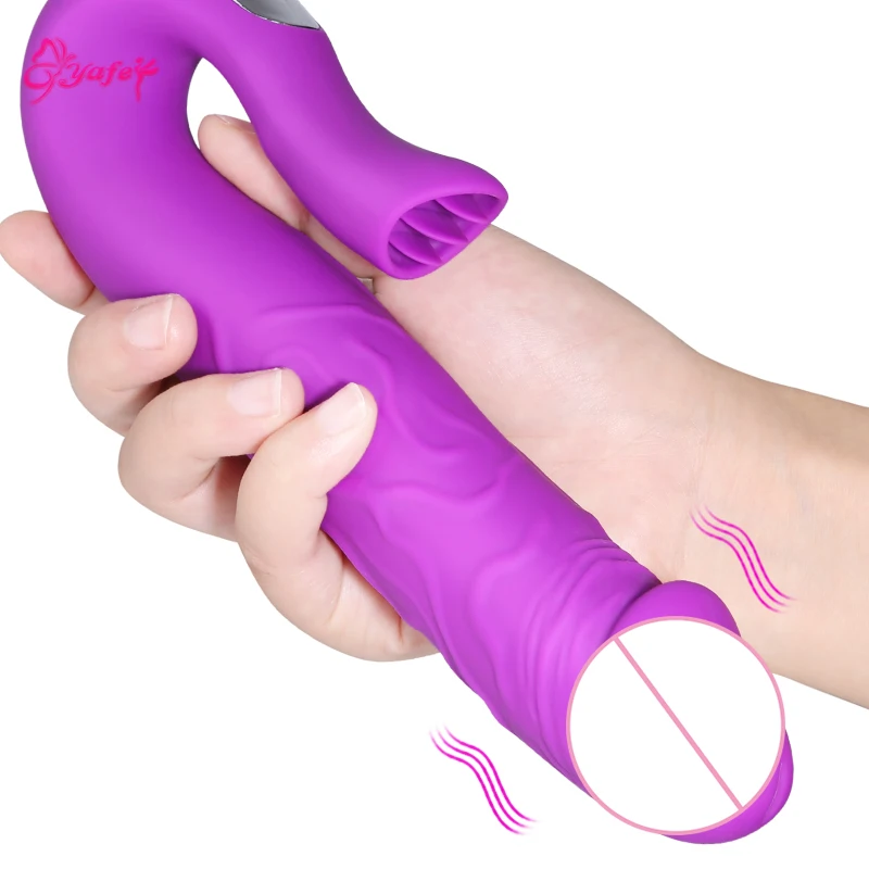 Женский G Spot присоски Вибраторы язык Стимуляция клитора 10 скорость вибрационный