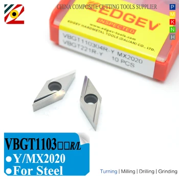 

EDGEV Cermet Carbide Inserts VBGT110302/04R VBGT1103002/4L Y MX2020 CNC Boring Lathe Turning Tools For substitue Y TN60