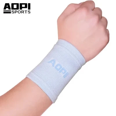 

AOPI Men Women Wristband 1 pcs White Sport Sweatband Basketball Badminton Bracer Thin Breathable Protector Wrist