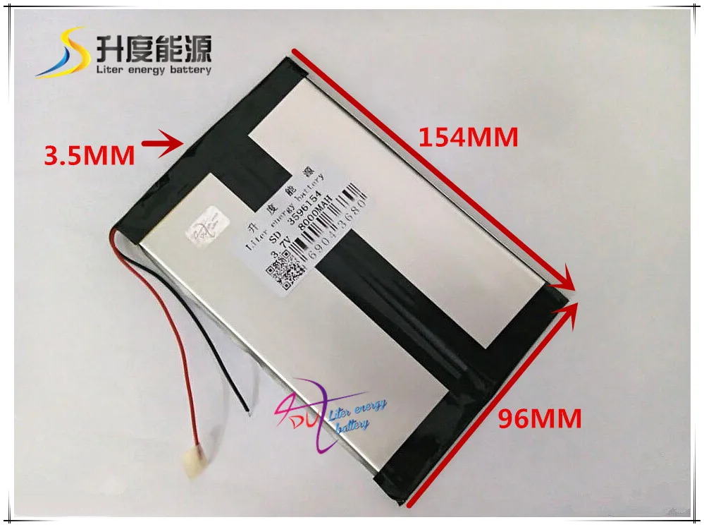 3,7 V 8000mAH 3596154 полимерный литий-ионный/литий-ионный аккумулятор для планшетных ПК, gps, mp3, mp4, POWER BANK