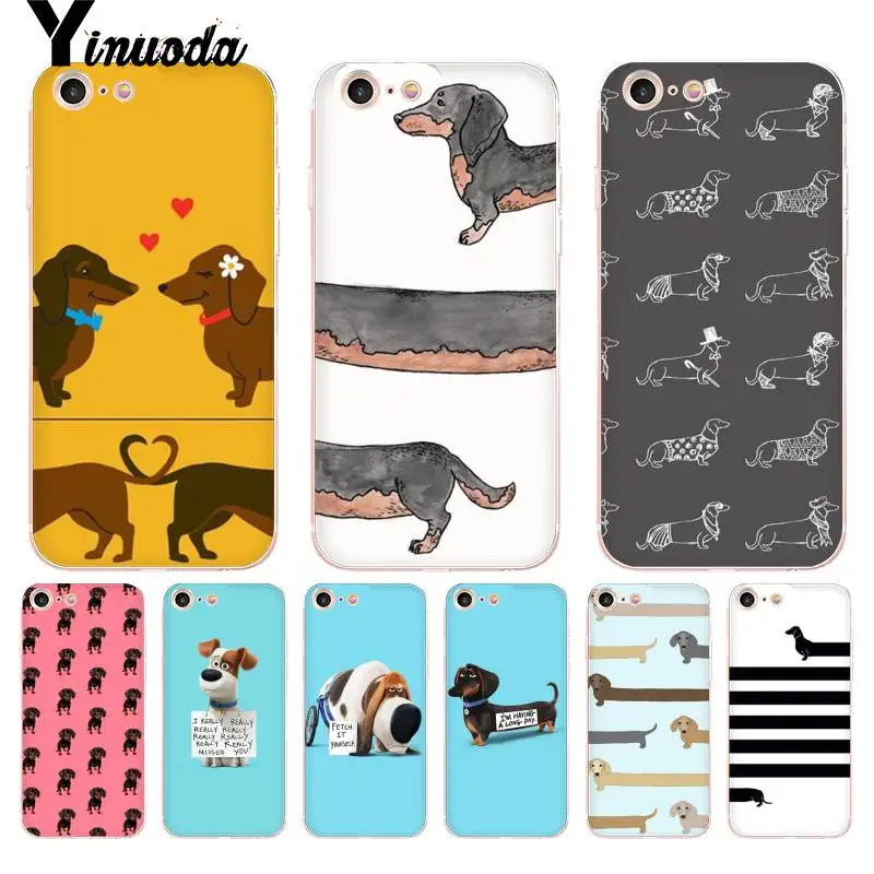 

Yinuoda For iphone 7 6 X Case Long Dog Brief Dachshund Dog Phone Accessories Case for iPhone 8 7 6 6S Plus X 10 XS XR SE 5C