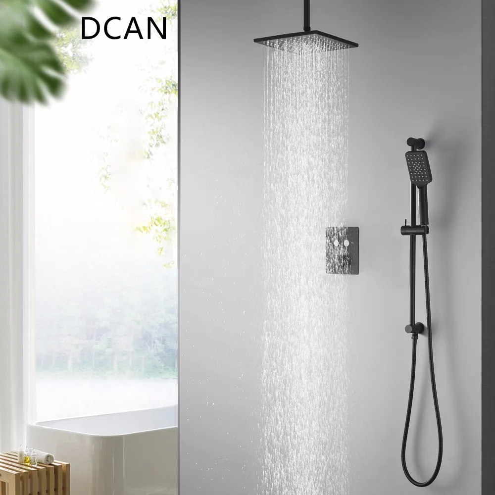 DCAN 10 Inch Air Shower Head Button System Saving Water Shower Kit Rainfall Brass Bath & Shower Faucets DCAN 10 Inch Air Shower Head Button System Saving Water Shower Kit Rainfall Brass Bath & Shower Faucets