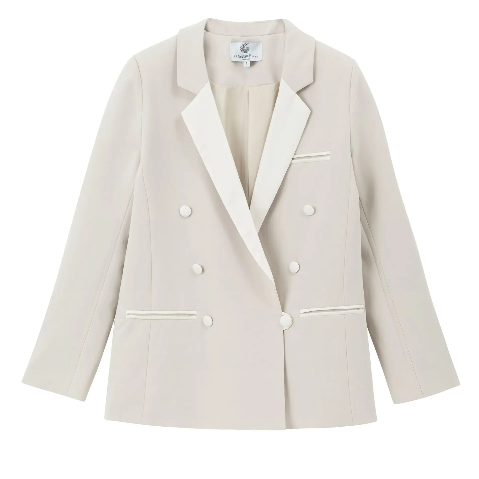 Women's Small Suit 2019 Spring Temperament Thin Lapel Long Sleeve Small Suit Jacket Women Double Breasted Suit Clothes Women