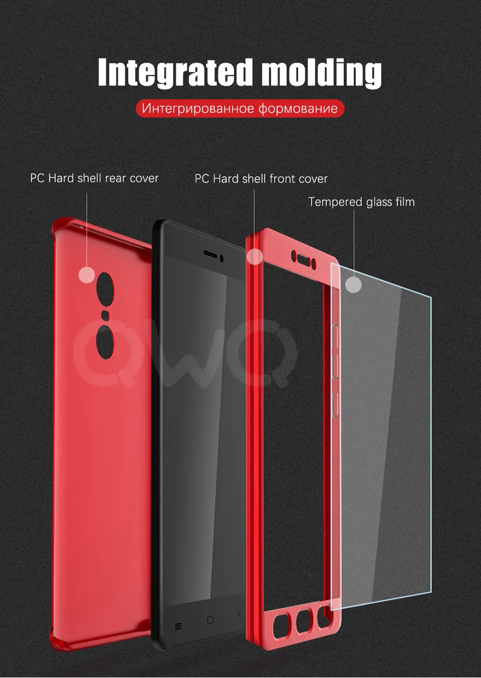 Luxury 360 Degree Phone Cases For Xiaomi Red 4X 5 5 Plus Note 4X 4 Note 5A Note 5 Pro MI A1  Shockproof Full Cover Case 3