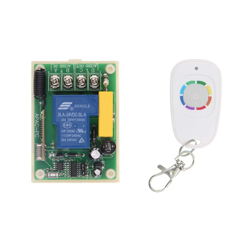 

2019 AC 220V 30A Relay RF 1 CH 1CH Wireless Remote Control LED Light Switch System Receiver Transmitter