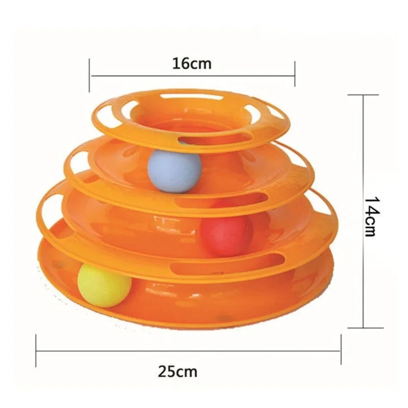 3 слоя Crazy Ball Disk Cat Toys Anti-slip Interactive Amusement Plate Triple Turntable Play Disc игрушка для маленьких домашних животных для котят кошек