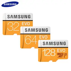 100% Оригинальные карта памяти Samsung 128 ГБ 256 SDXC Высокое скорость Class 10 UHS-I 32 SDHC 64 EVO Micro SD карты памяти