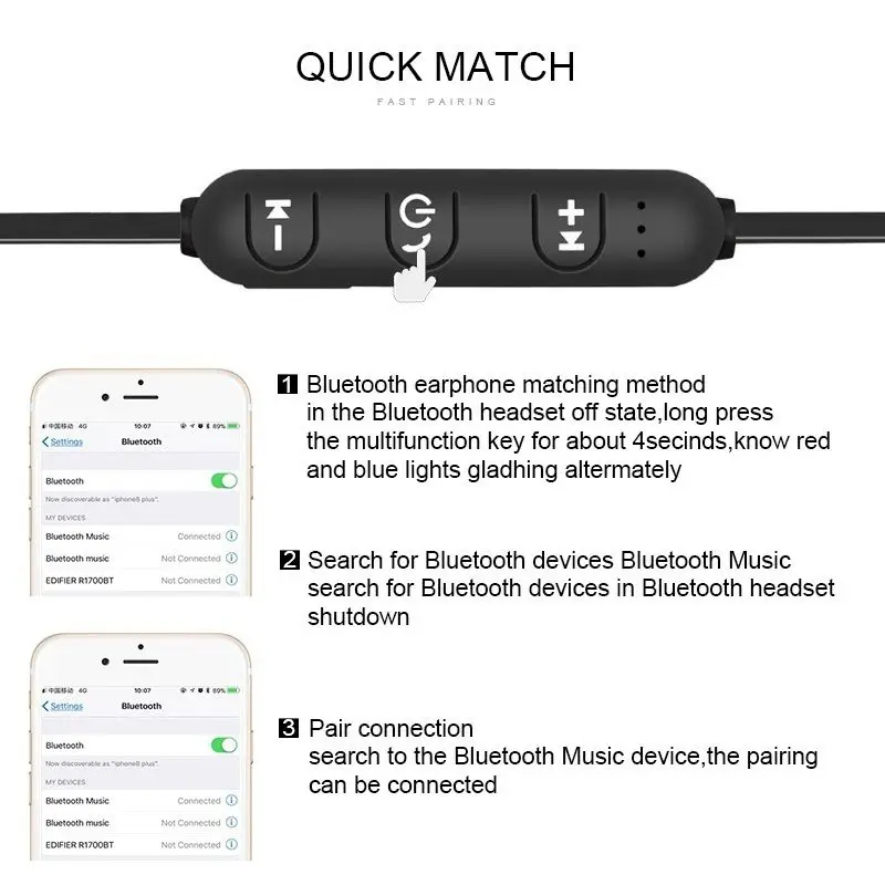 Bluetooth 4,2 стерео наушники-вкладыши Наушники спортивная Гарнитура беспроводной магнитный наушник