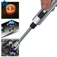 Long BBQ Usb Electronic Cigarette Lighter Flexible Plasma Arc Candle Lighter Flameless Gas Stove Torch Lighter Kitchen Ignition