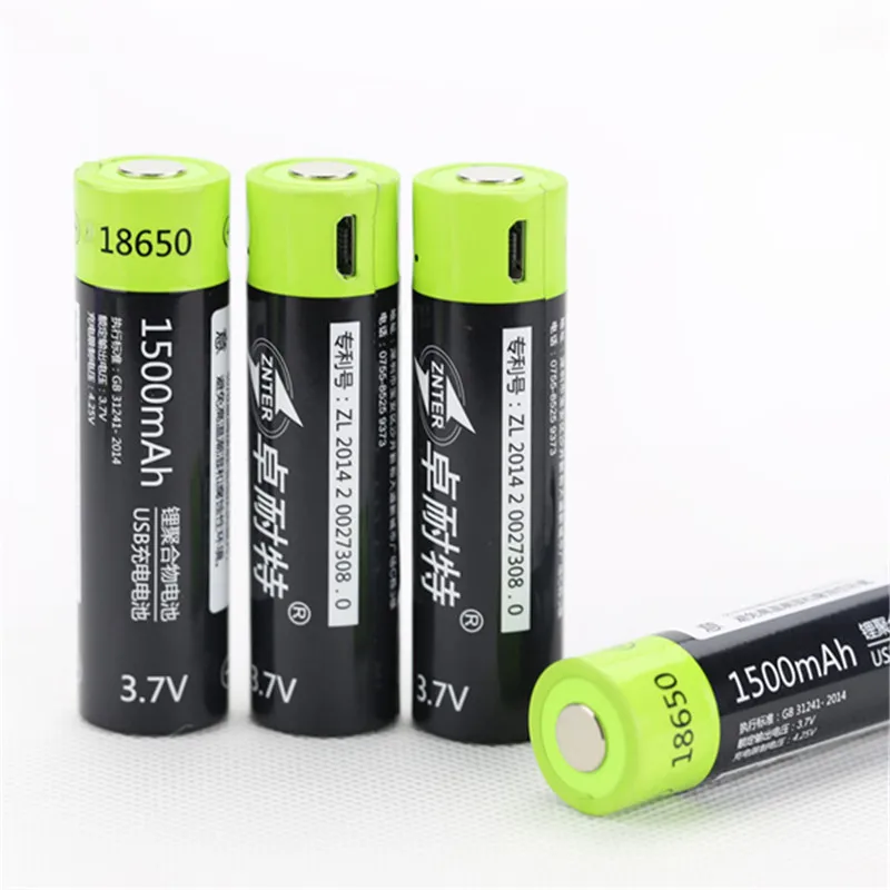 ZNTER 18650 3 7 V 1500mAh USB перезаряжаемая Lipo батарея для радиоуправляемых передатчиков |
